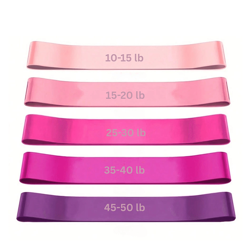 5 Pack Resistance Band Set (Pink Multi)