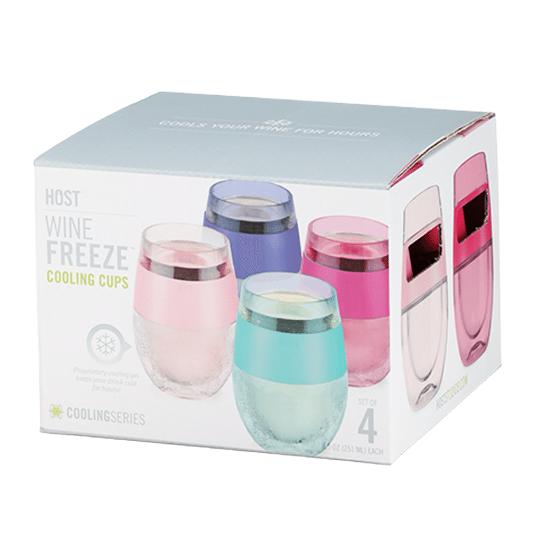 Wine Freeze Translucent Cooling Cups (Set of 4)