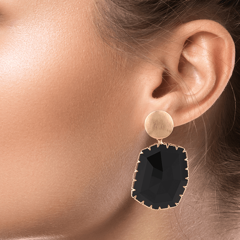 Hand-Set Faceted Crystal Drop Earring