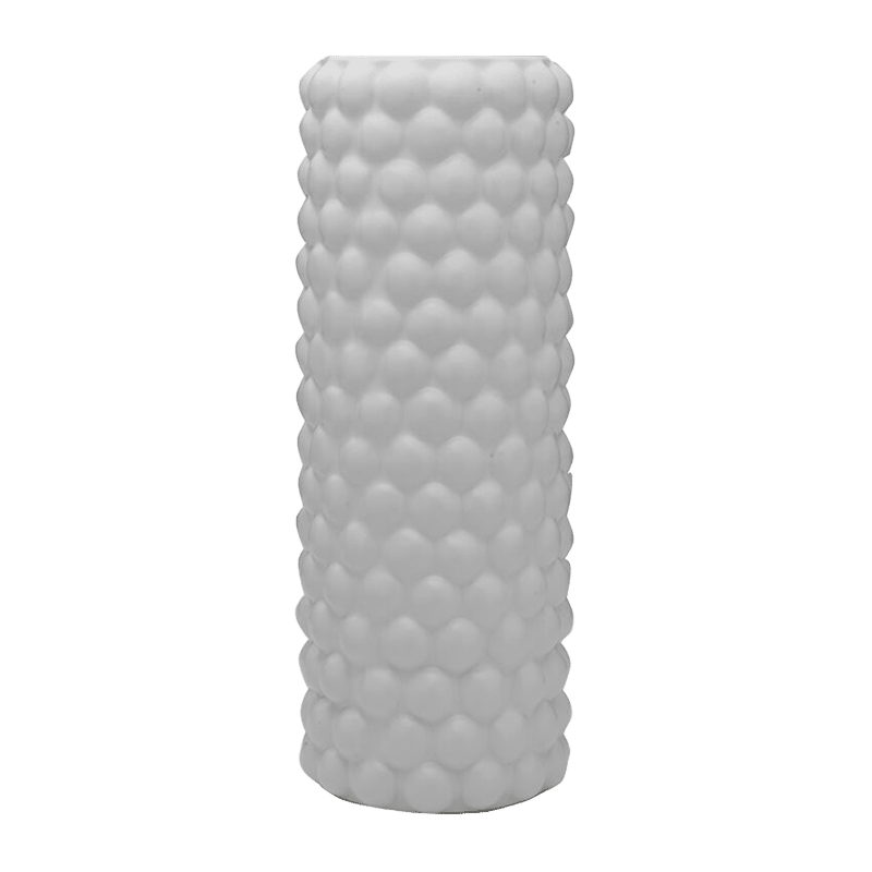 12" White Cable Knit Vase