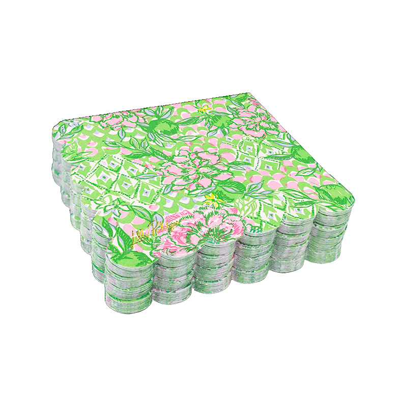 Scalloped Cocktail Napkins, Lime Feeling Good