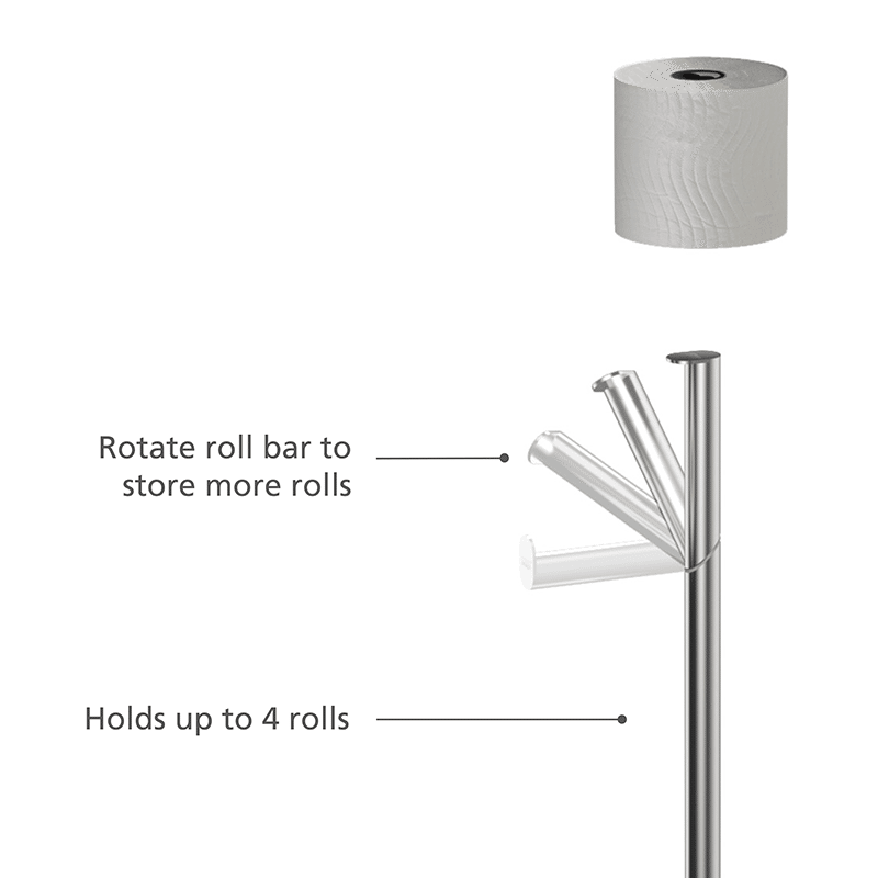 EasyStore Luxe 2-in-1 Toilet Paper Roll Stand