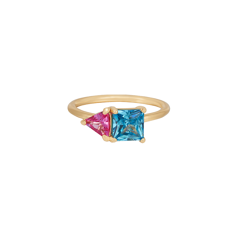 Toi Et Moi My Love 18k Gold Plated Ring Size 7