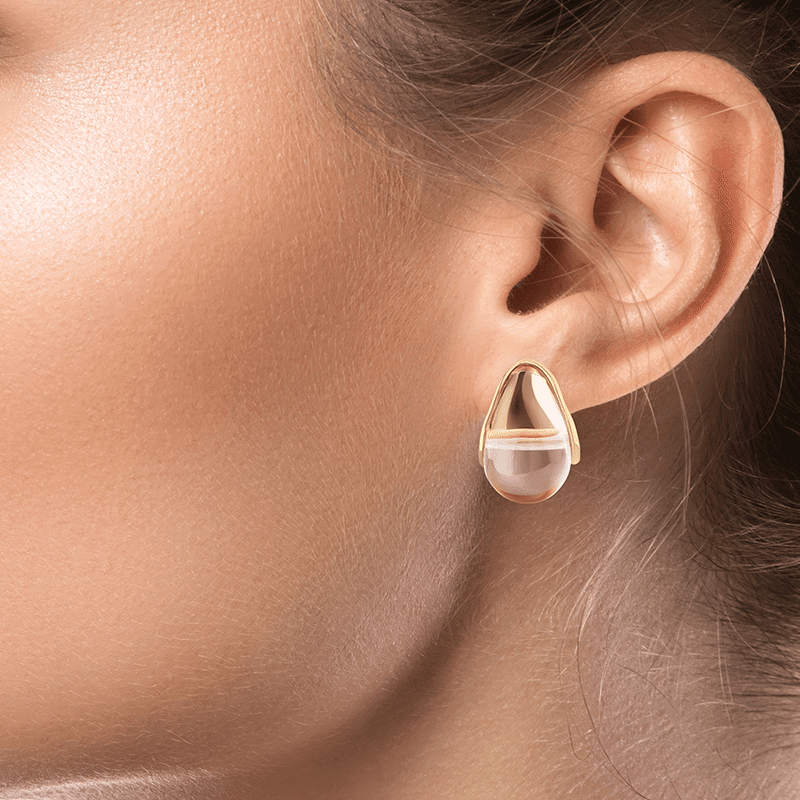 Modern Sculpted Lucite Earring