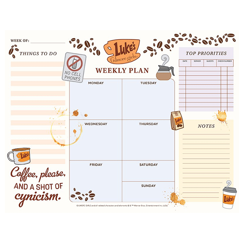Gilmore Girls Weekly Planner Notepad