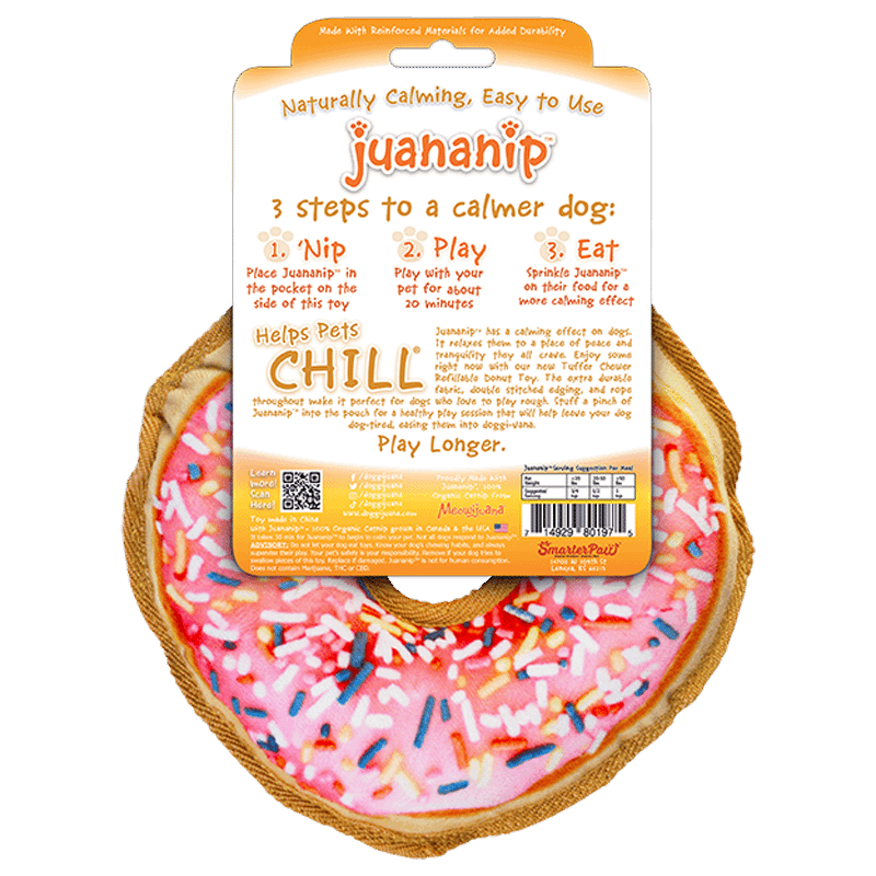 Tuffer Chewer Pink Donut Refillable Dog Toy