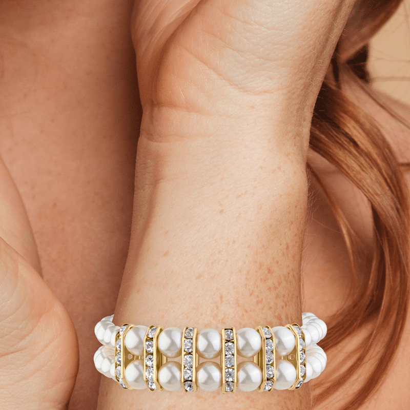 Double Strand Pearl Sections Bracelet