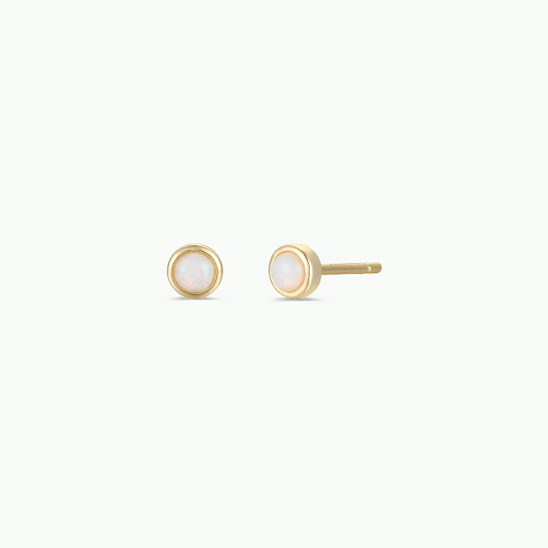 Simple Stud - White Opal- Earring