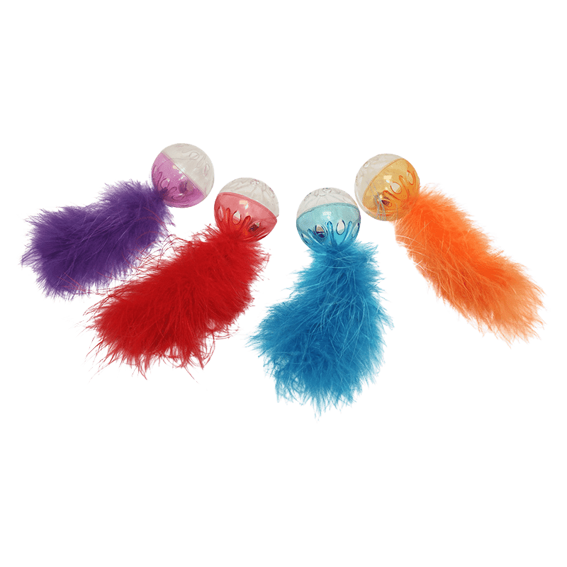 Lattice Ball with Feather Cat Toy