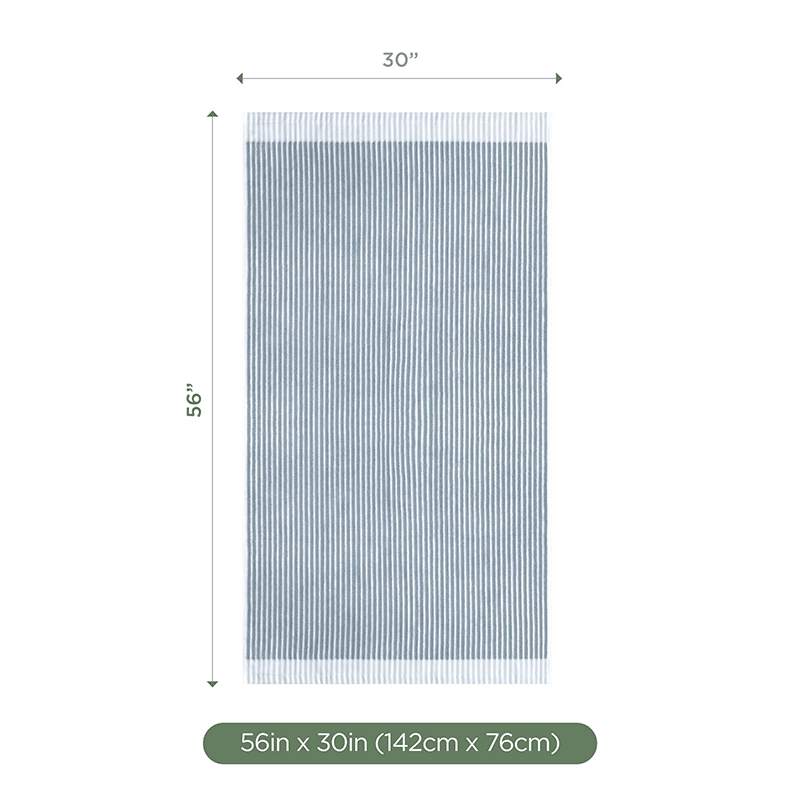 Martex Restore Sculpted Stripe Light Blue Bath Towel