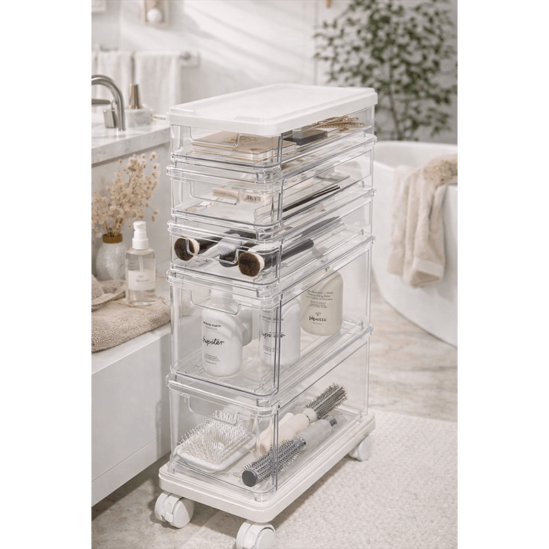 Stacking 5 Drawer Storage Cart