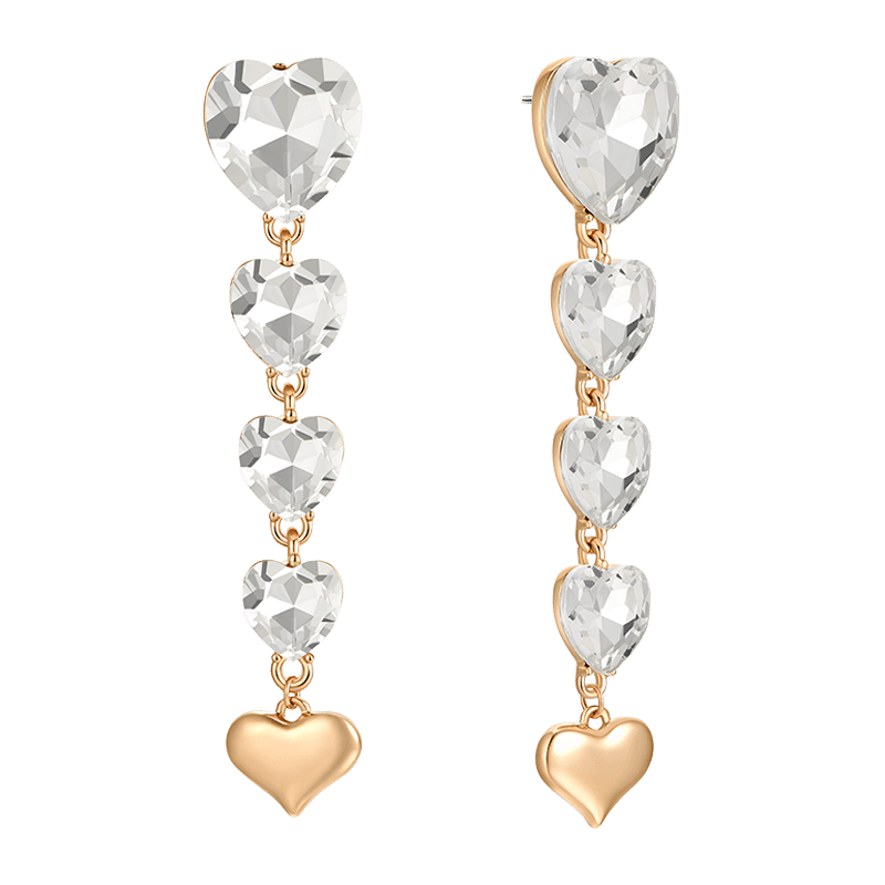 Falling Crystal Love Earrings