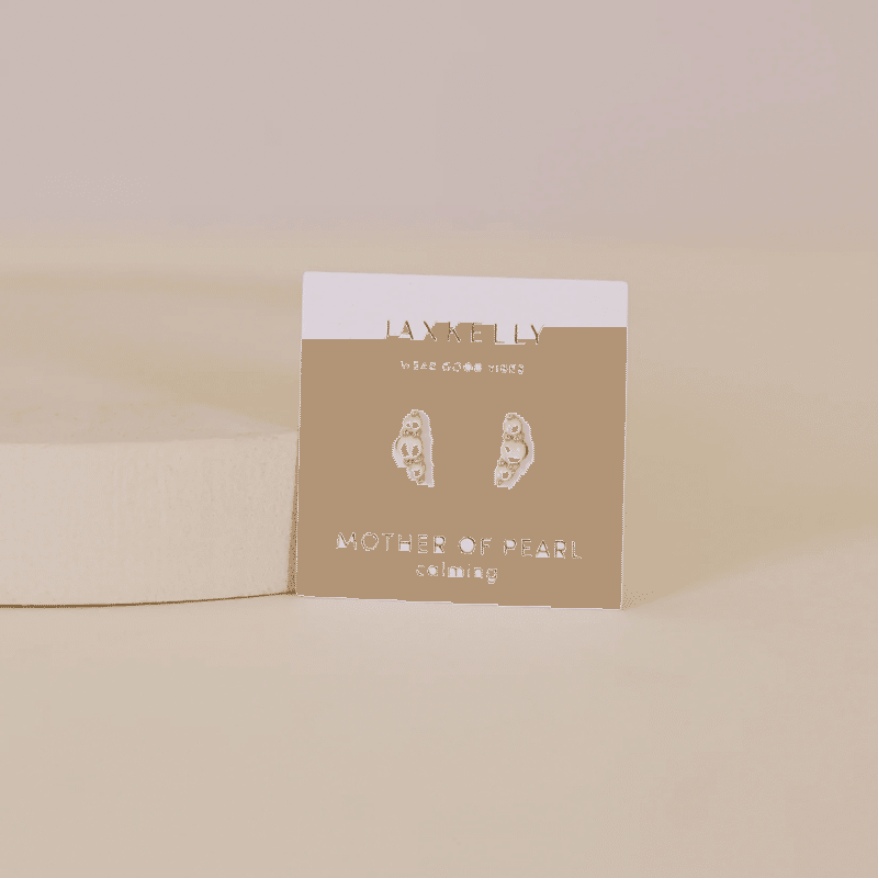 Crescent Gold Earrings - Pearl