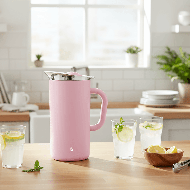 Stainles Steel Pitcher With 2 16 OZ Tumblers SET 