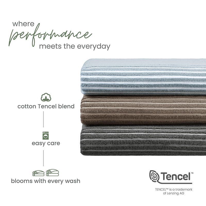 Martex Restore Sculpted Stripe Tan Hand Towel