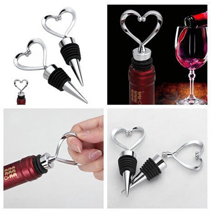 Heart Shaped Wine Bottle Stopper (2 Pack)