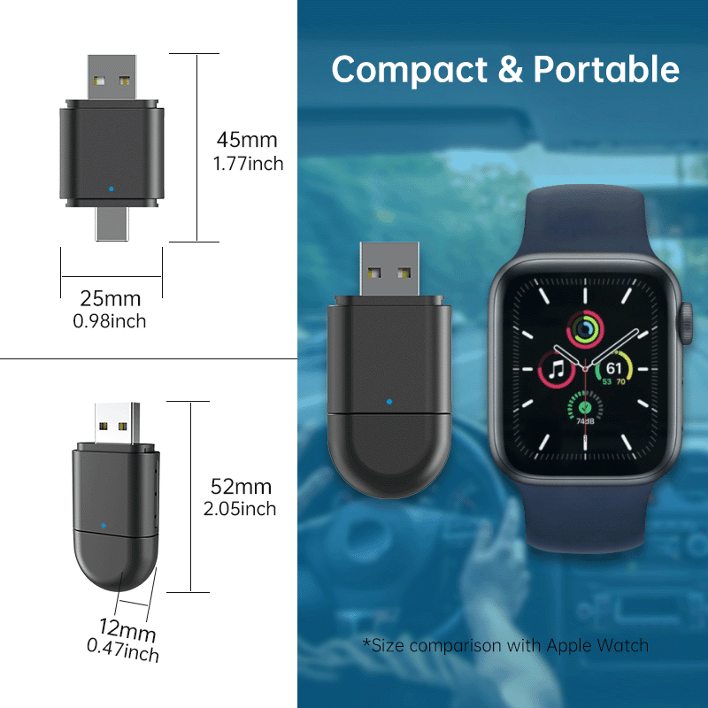 2-in-1 Wireless CarPlay & Android Auto Adapter