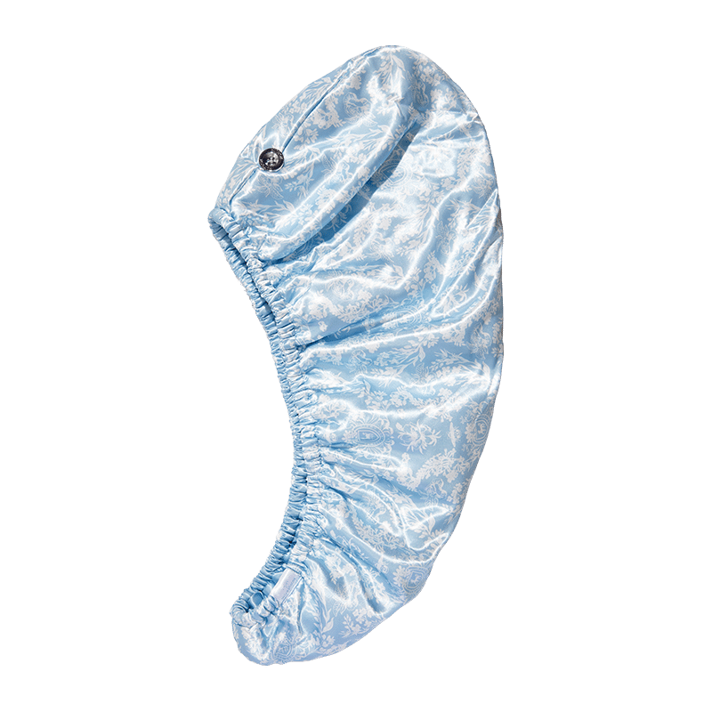 Satin wrapped Hair Towel/Toile De Blue