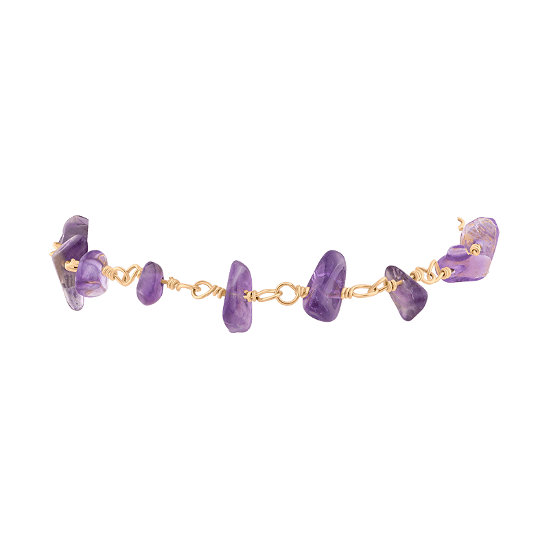 Semi-Precious Raw Cut Amethyst Bracelet