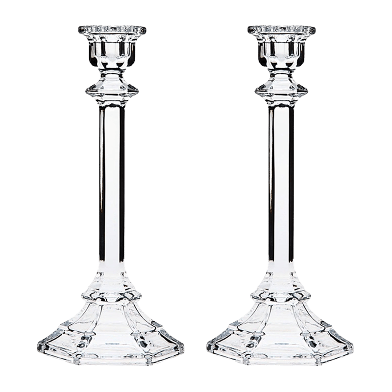 9.5" Harmony Crystal Candlestick Pair