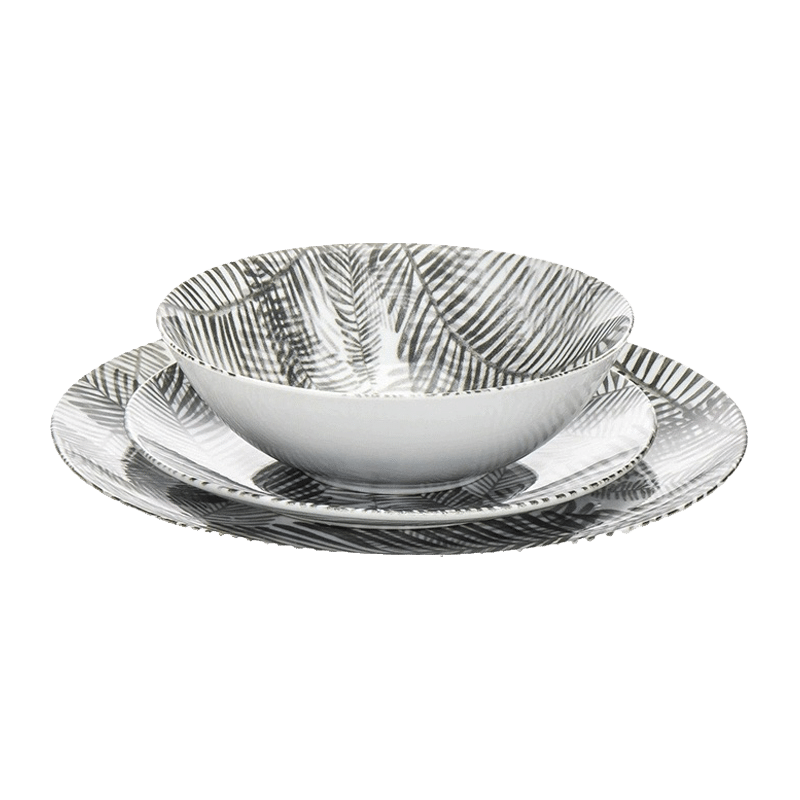 Artisan Printed Porcelain 12 Piece Dinnerware Set