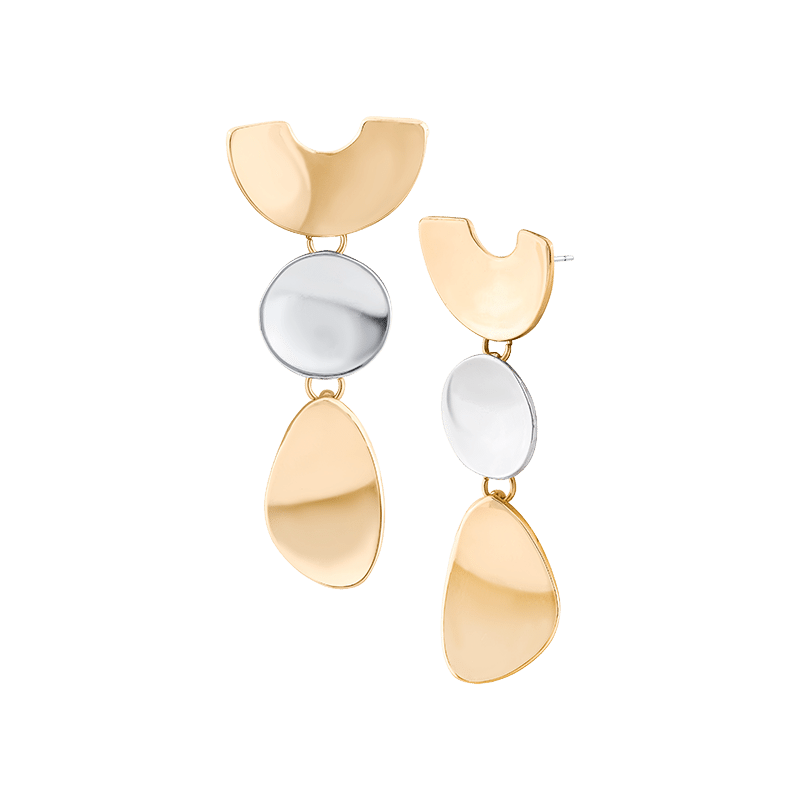 Geometric Modern 2Tone Drop Earring