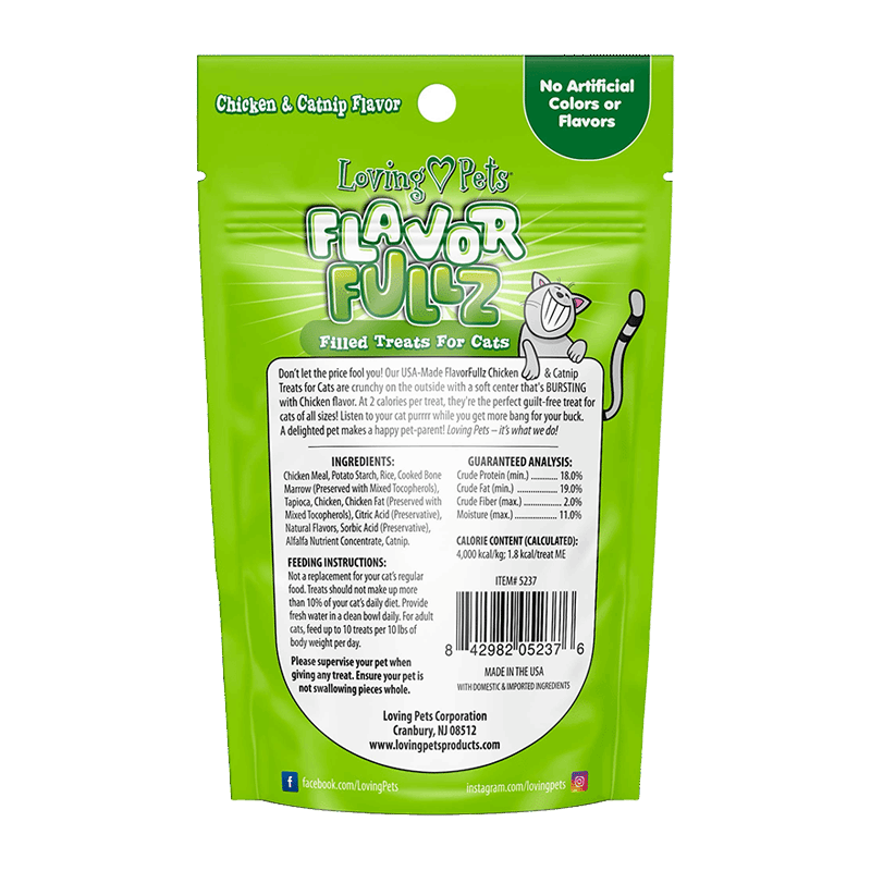 Flavorfullz Cat Treats Chicken and Catnip 3 oz.