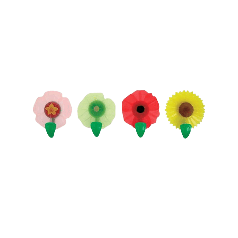 Flower Fridge Magnet with Hanging Hook (4 Pack)