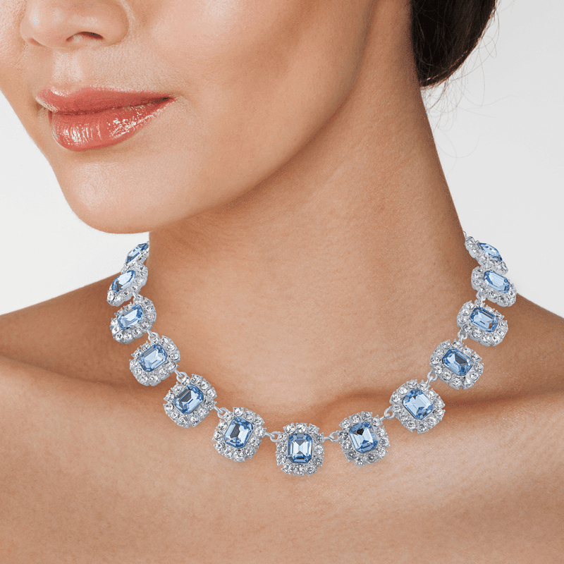 Halo Crystal Pave Statement Necklace