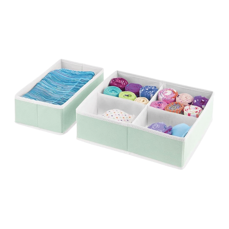 2 Piece Fabric Drawer Organizer Set
