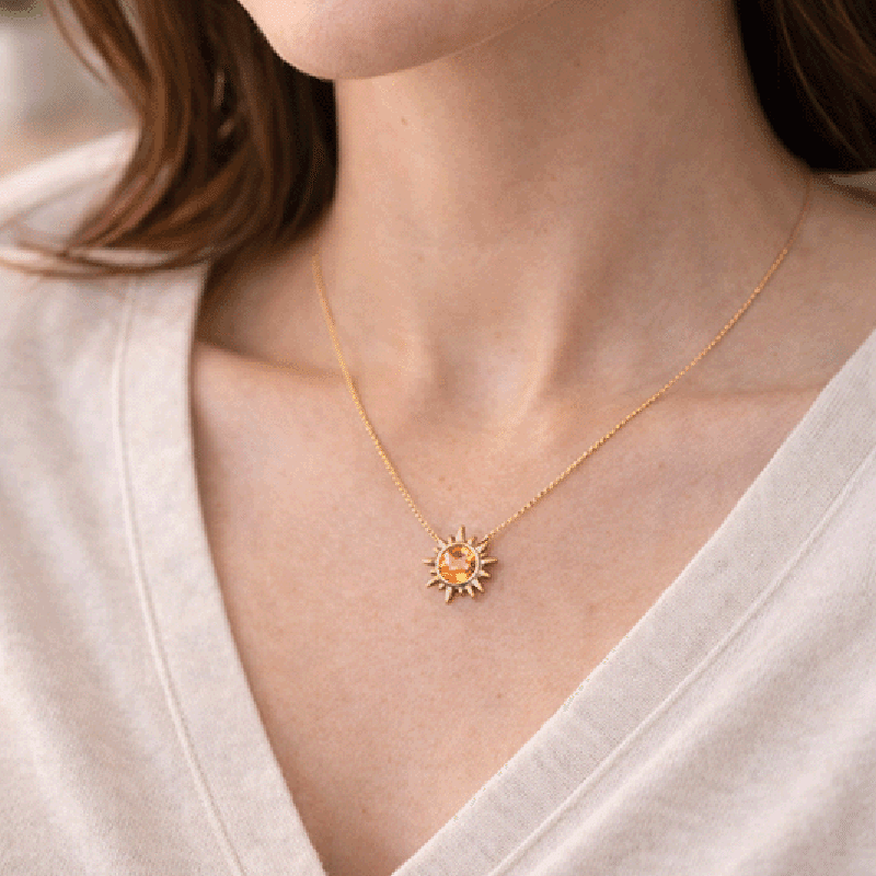 Aurora Sunburst Crystal Necklace