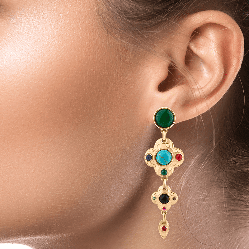 Ornate Graduating Clover Drop Earring