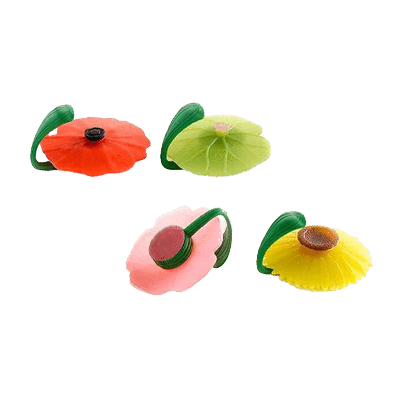 Flower Fridge Magnet with Hanging Hook (4 Pack)