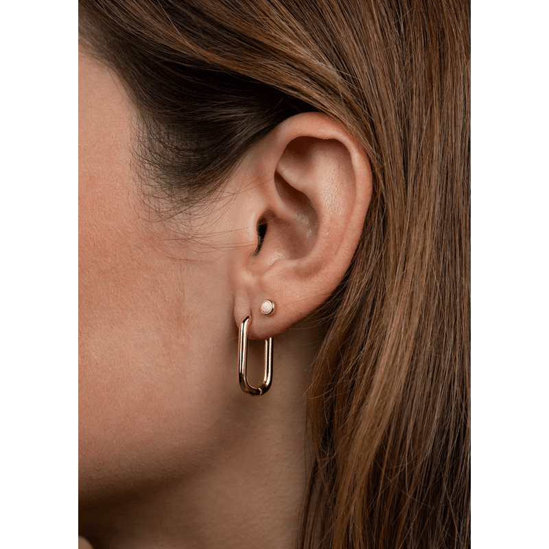 Simple Stud - White Opal- Earring