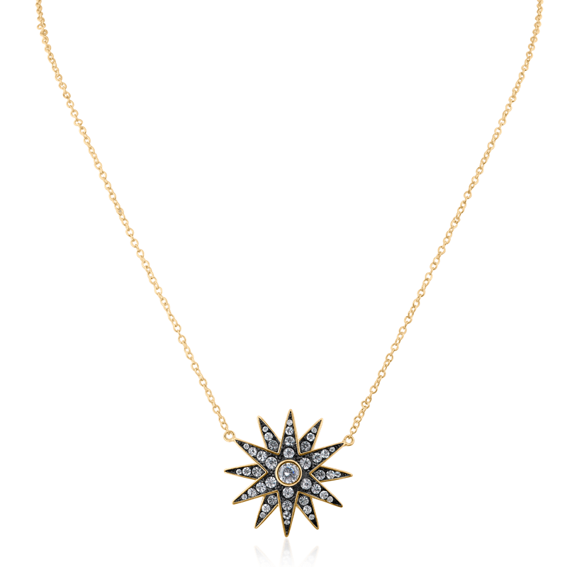 2 Cttw Cz Sunburst Necklace