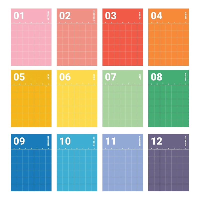 Start Anywhere Rainbow Wall Planner