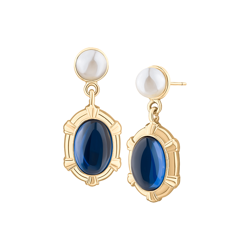 Royal Oval W/Pearl Drop Earring