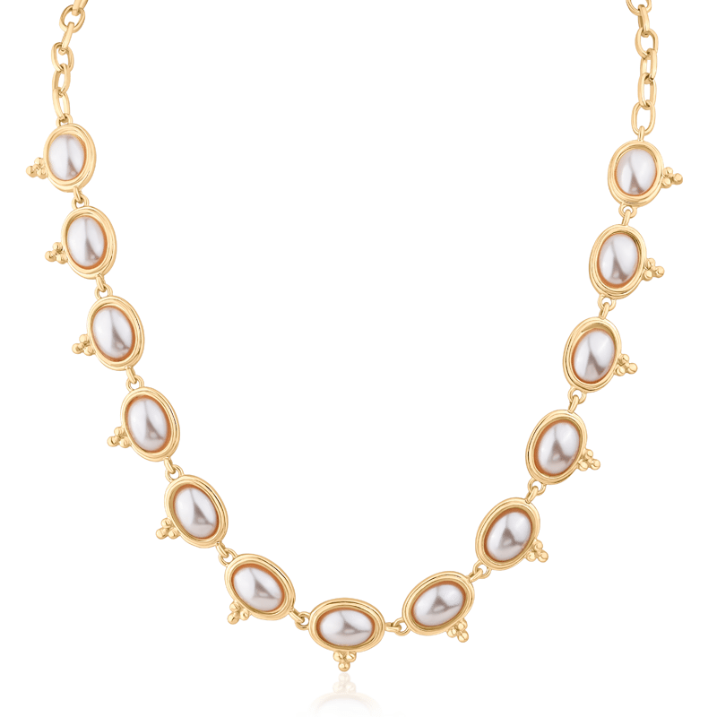 Pearl Vintage Oval Riviere Necklace