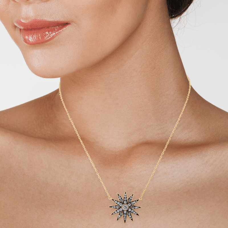 2 Cttw Cz Sunburst Necklace