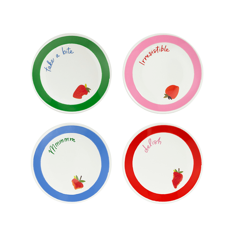 Melamine Tidbit Plate Set, Adventure Stripe