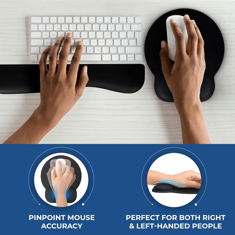 Ergonomic Memory Foam Wrist & Mouse Pad Set