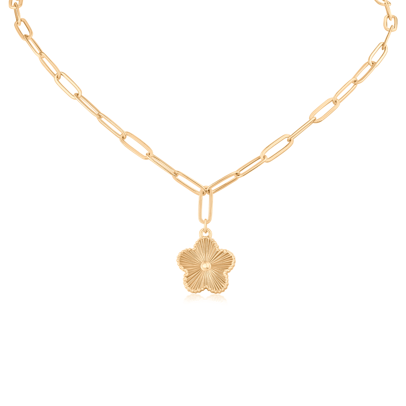 Clover W/ Oval Links Necklace