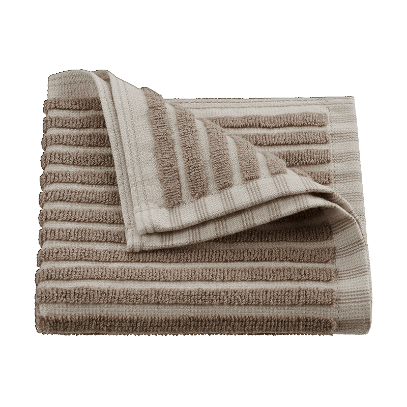 Martex Restore Sculpted Stripe Tan Wash Cloth