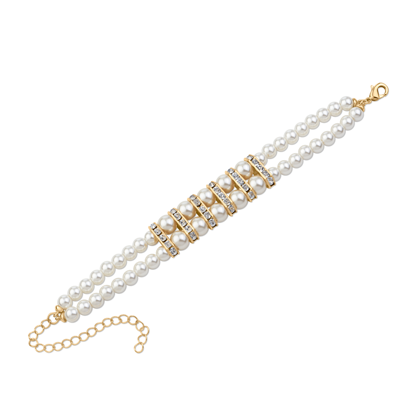 Double Strand Pearl Sections Bracelet