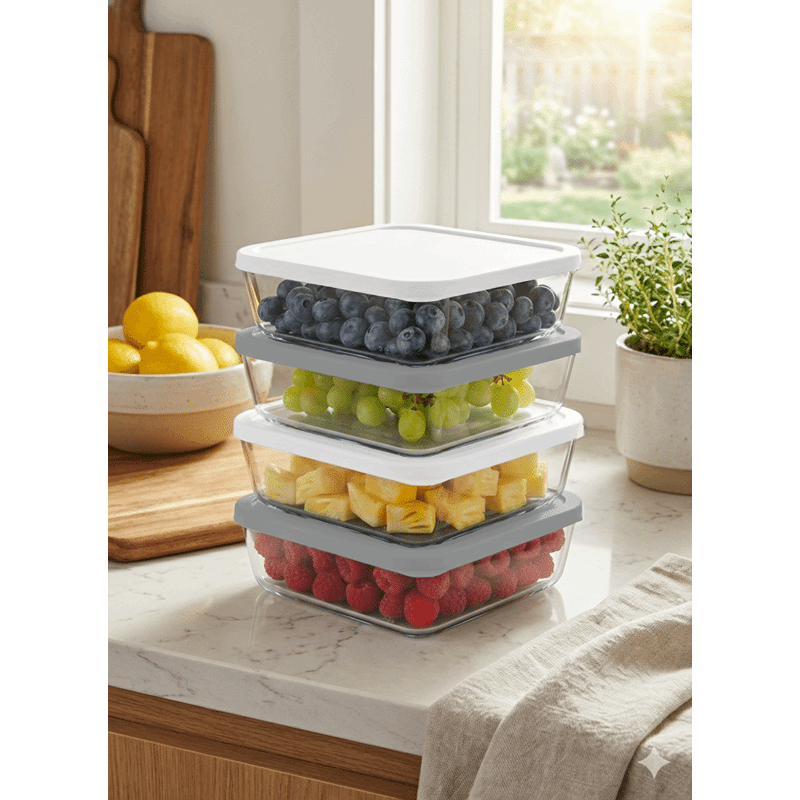 21oz Glass Containers w/ PP Lids
