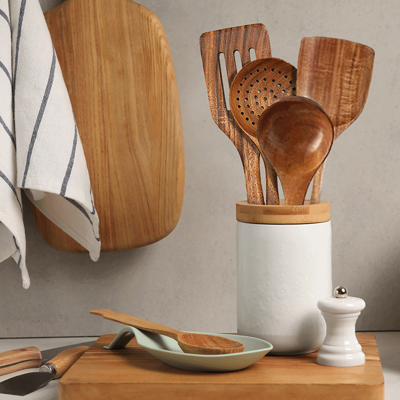 Teak Wood Utensils (4 Pack)