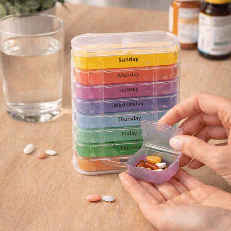 Stacking Color Coded Weekly Pill Organizer