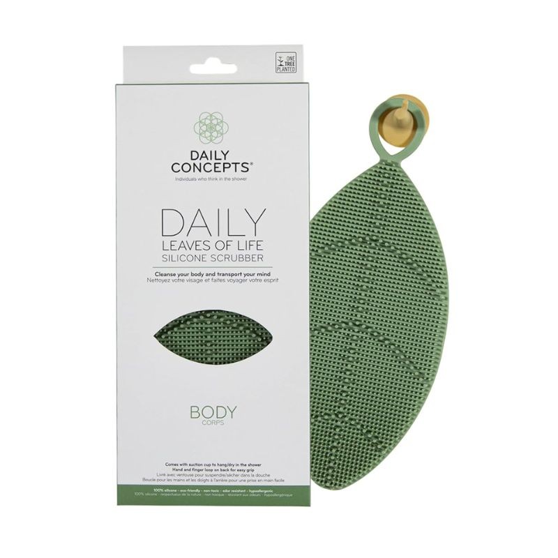 Daily Leaves of Life Silicone Body Scrubber w/ Silicone Cup