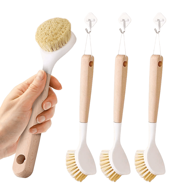 Long Handle Dual Sided Dish Brush (3 Pack)