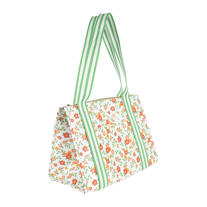 Insulated Market Tote, Floral Cloud Dancer